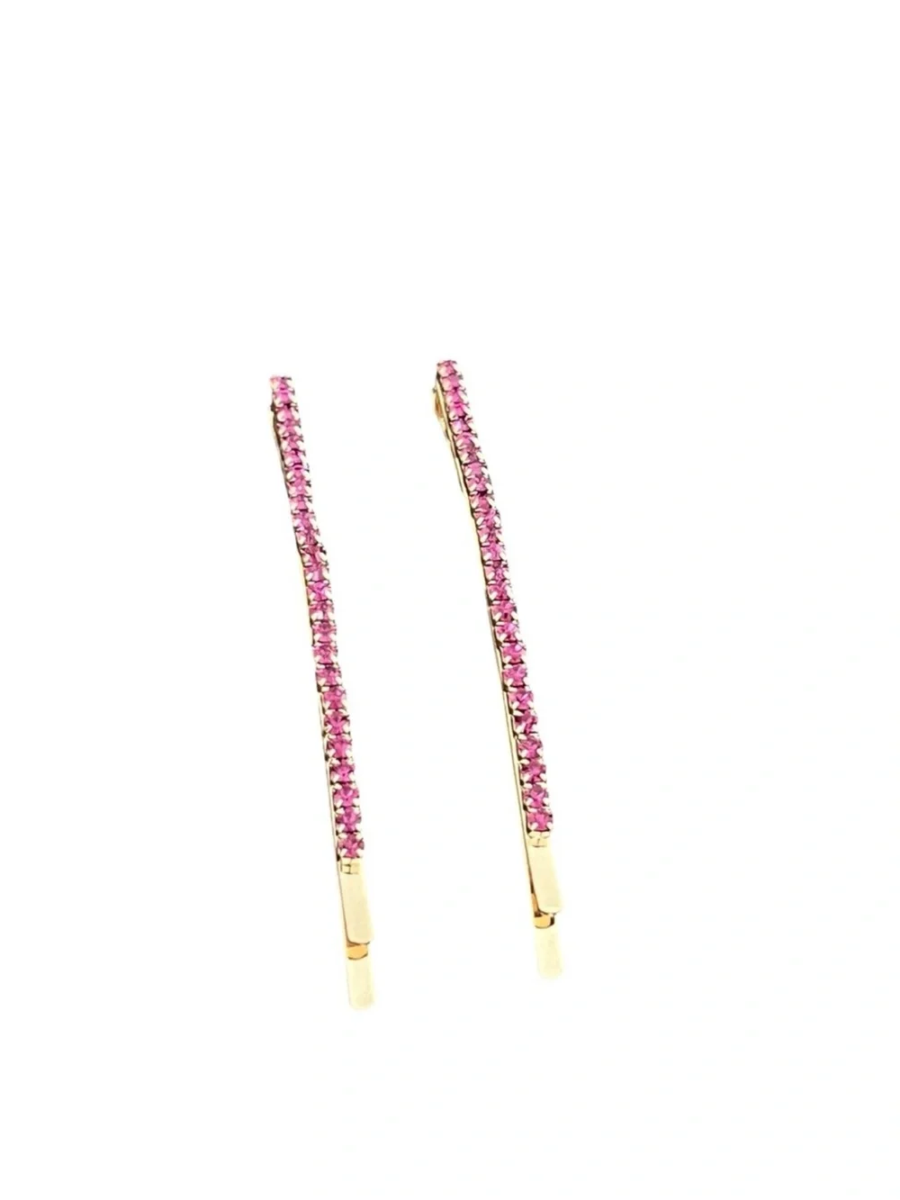 Elegant Red Crystal Hair Pins - Gold Tone